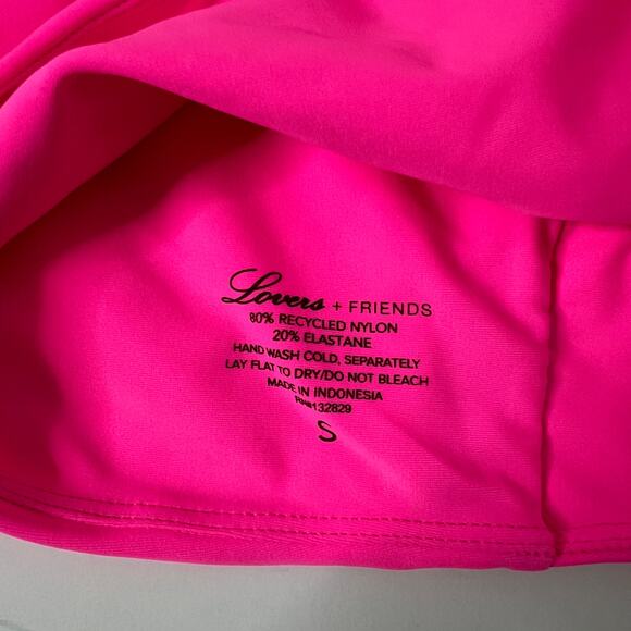 Lovers + Friends Hot Pink Wrap Bikini Set Halter Top Small High Bottoms Medium - Picture 12 of 12